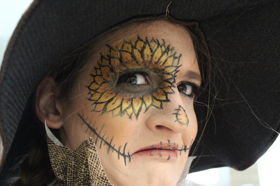 Dressed as a scarecrow, senior Natasha Rivera stalks the halls of West Campus on Halloween.  WARNING: The images in this gallery portray realistic and disturbing depictions of illness and injury.