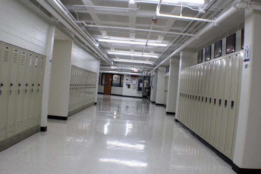 The second floor hallway of West Campus leading to the guidance office used to be lined by math and science classrooms. These classes have moved to Wests new extension.