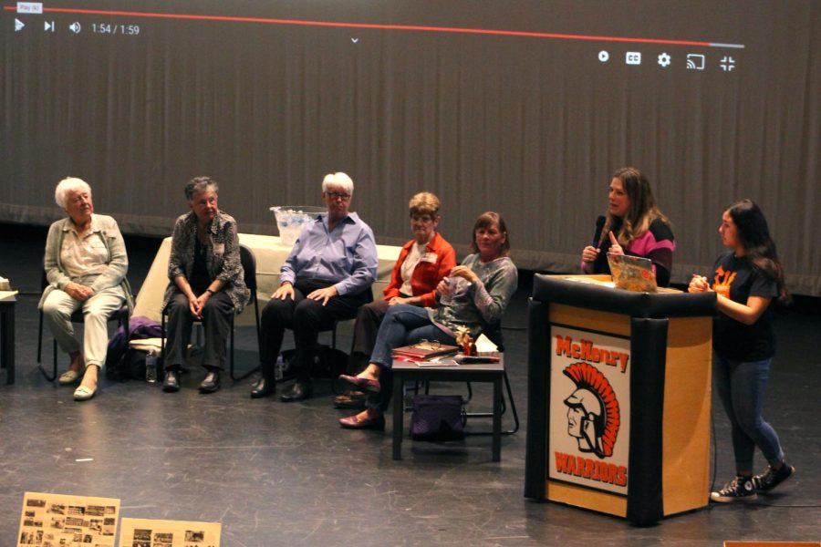 Speakers tell stories about their own experiences during a Title IX presentation during held on May 3 in the Upper Campus Auditorium.