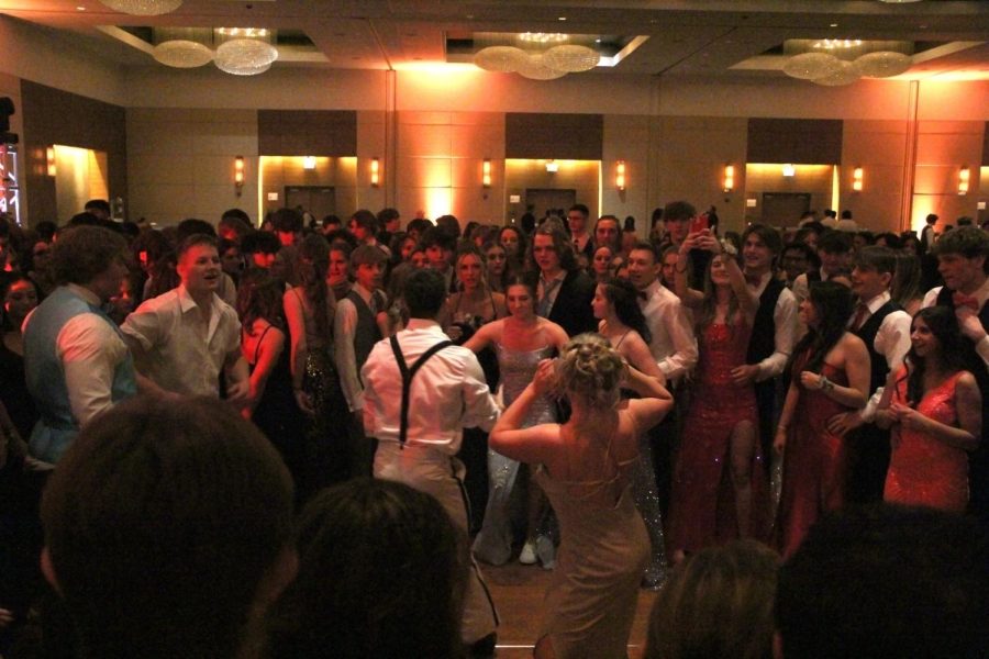 Students celebrate the end of the school during prom on April 29 at the Renaissance Convention Center in Schaumburg. 