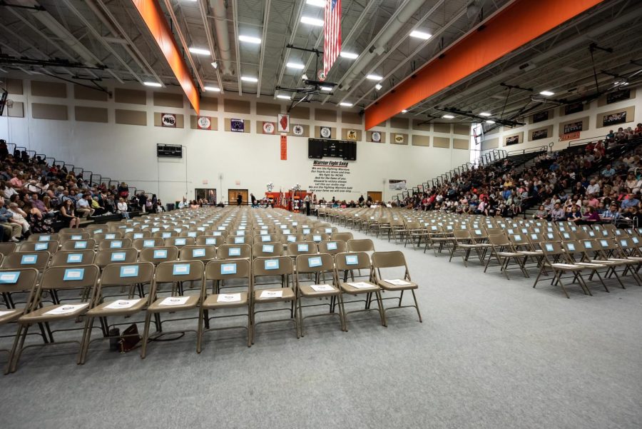 This+years+graduation+ceremony+was+slated+to+take+place+at+McCracken+Field+to+accommodate+a+new+combined+class+of+seniors+formerly+from+East+and+West.