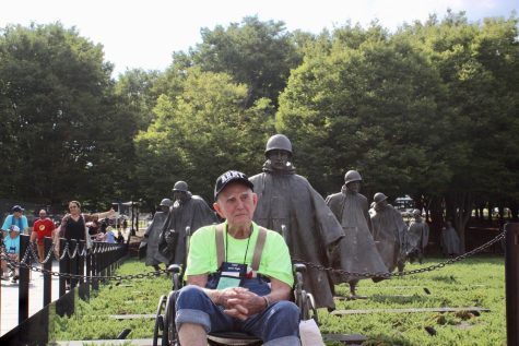 Veterans explore the Korean War Memorial during the Veteran Honor Flight trip to Washington, D.C. on Aug. 26.