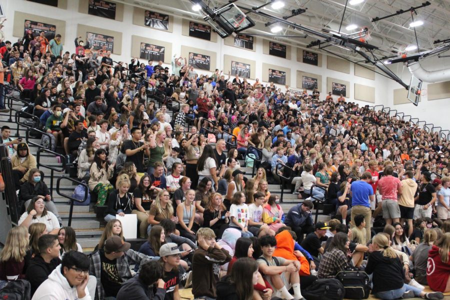 Students celebrate the beginning of the school year at a spirit rally at the Upper Campus on Aug. 18 in the main gym.