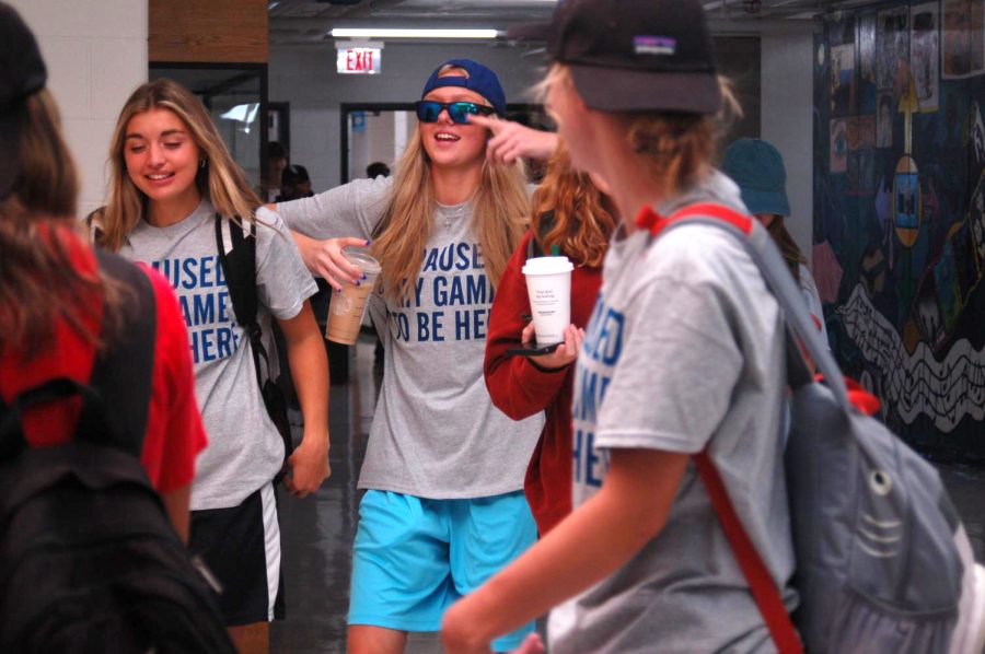 Students dress up for Mondays Adam Sandler-themed spirit day during Homecoming week at the Upper Campus.