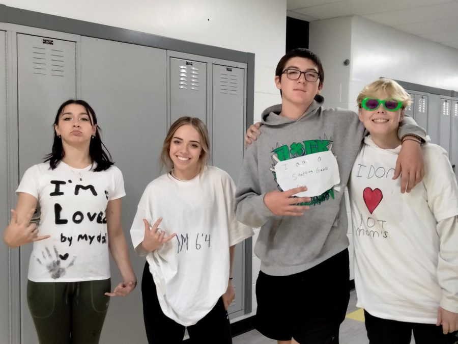 Students and teachers dress up for the Little White Lie spirit day during Homecoming week at the Freshman Campus.