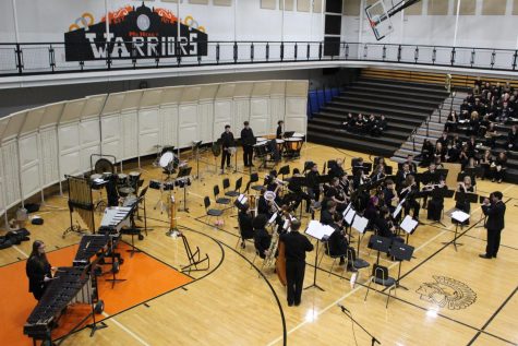 Wind Ensemble performs at the Freshman Campus main gym on Feb. 1 during the Winter Band Festival.