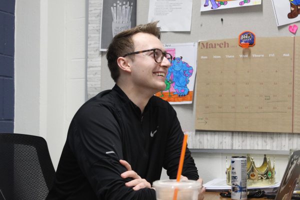 First year english teacher Mr. John Aubert has created an atmosphere where students feel at home and welcomed inside the classroom.