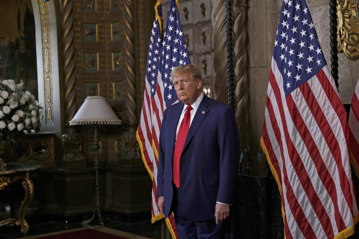 Republican presidential candidate, former President Donald Trump speaks in the library at Mar-a-Lago on Monday, March 4, 2024, in Palm Beach, Florida. The U.S. Supreme Court ruled unanimously that Trump can appear on this years presidential ballot in all states. 