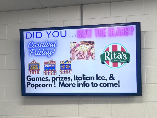 The Freshman Campus will be hosting a Beat the Blahs carnival on Friday in the main gym. Freshmen who have maintained 90% attendance have been invited to enjoy the games, prizes and treats.