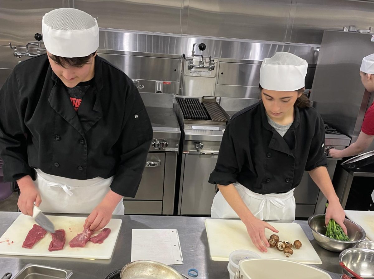 Two MCHS culinary students competed in a Chop Challenge, both winning for our school for the second year in a row