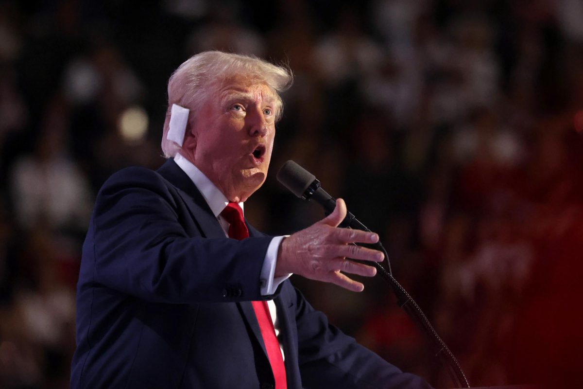 Former President Donald Trump speaks at the Republican National Convention (RNC) on the fourth and final day of the event on July 18, 2024, in Milwaukee. 