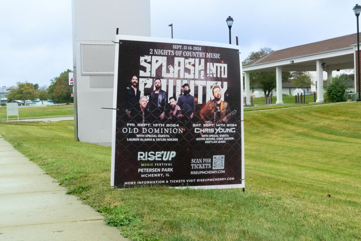 RISE up signs were seen around McHenry before the concert to interest possible ticket buyers