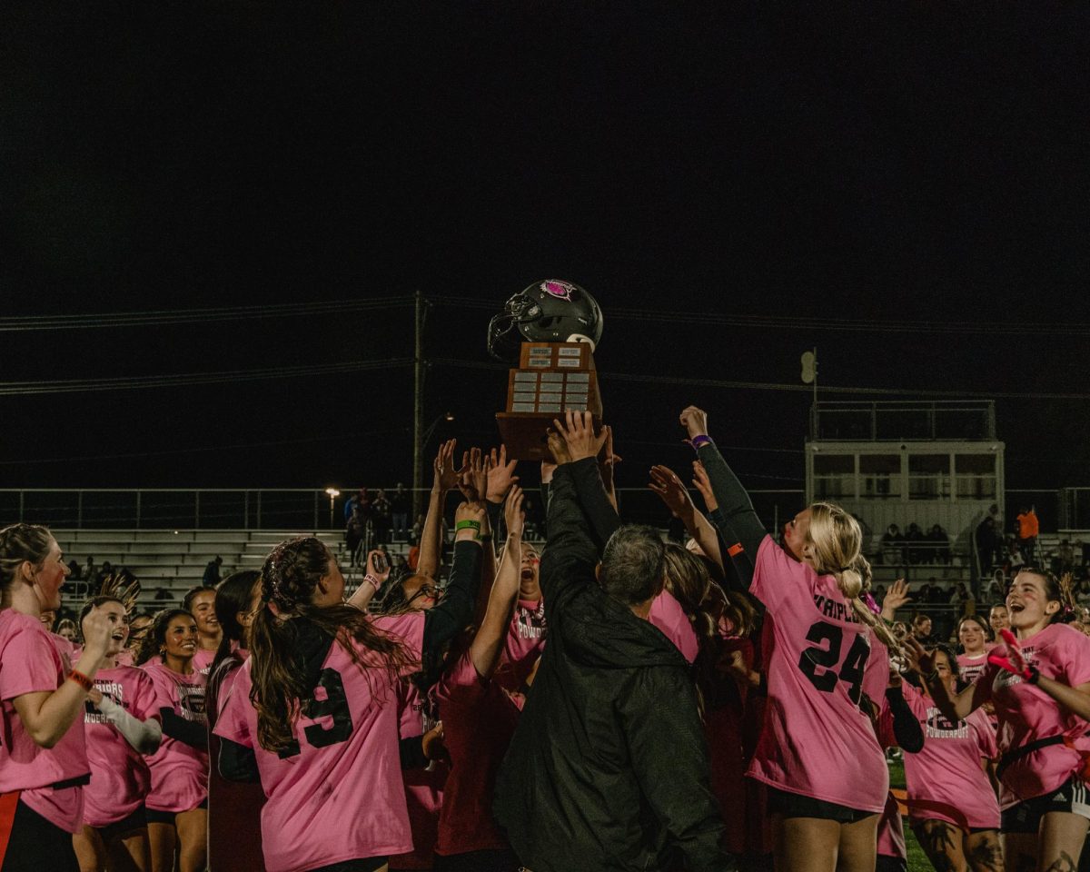 On Wednesday, Oct. 9th, MCHS had their annual powder puff game. Parents, students, and staff filled the bleachers to watch the seniors take home the trophy.