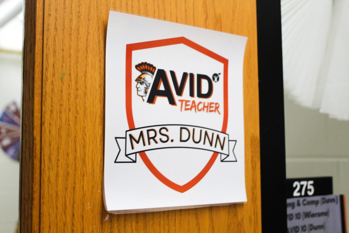 Teacher's who are involved in AVID all have signs on their doors such as the one Mrs.Dunn has.