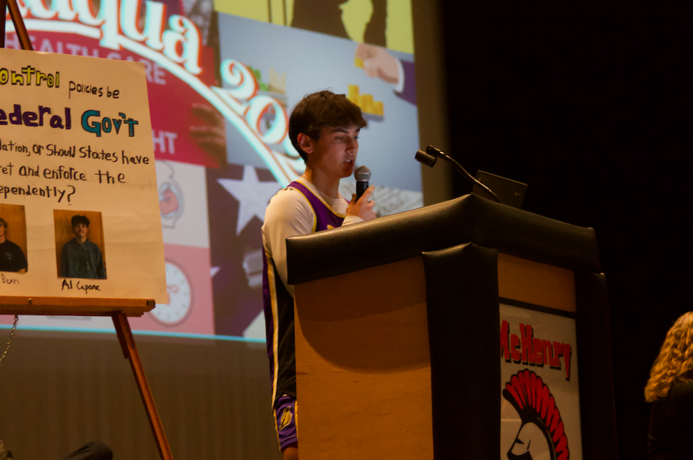 American Studies hosts their annual Chautauqua in the Upper Campus auditorium on Nov. 21. Junior, Devin Elbert spoke as LeBron James about gun violence in America.