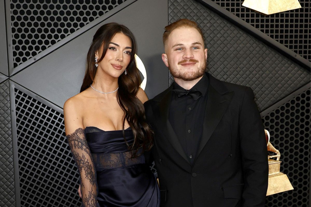 Bri LaPaglia and Zach Bryan attend the 66th Grammy Awards at Crypto.com Arena on Feb. 4, 2024, in Los Angeles.