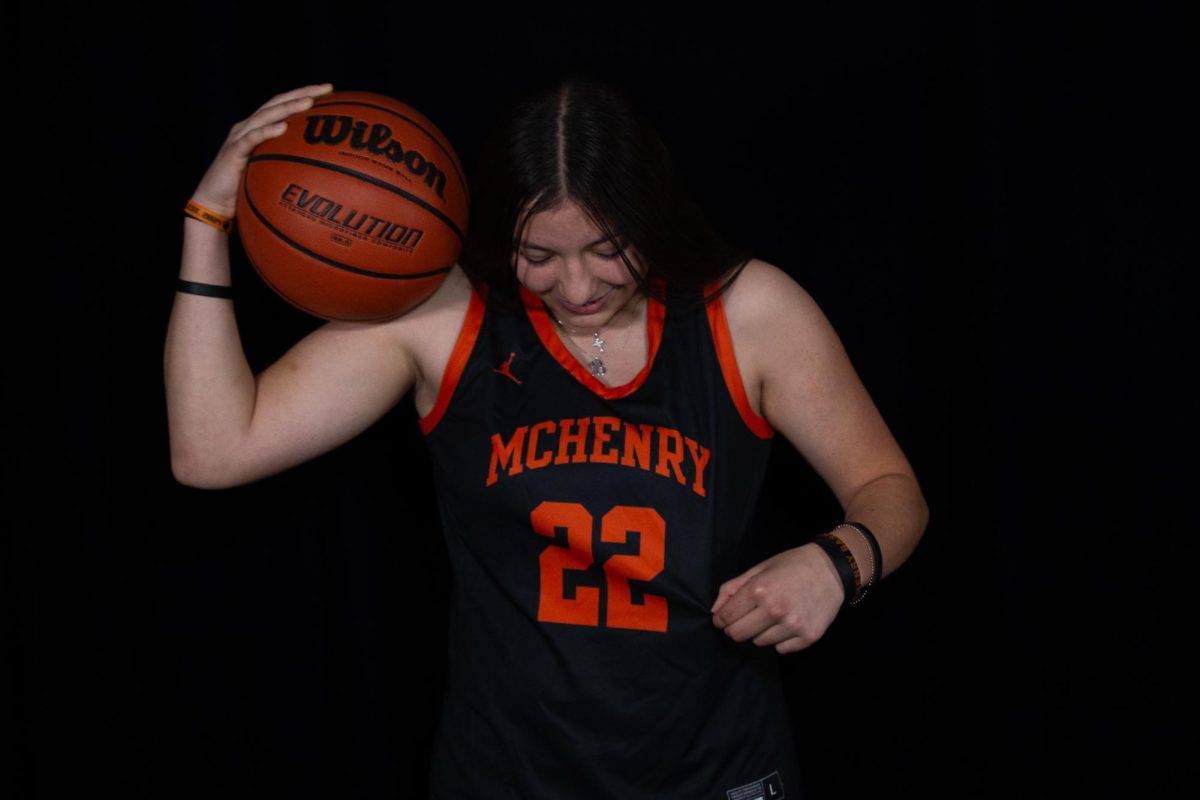 Sophomore, Brooklyn Andersen posing during her basketball media day. 