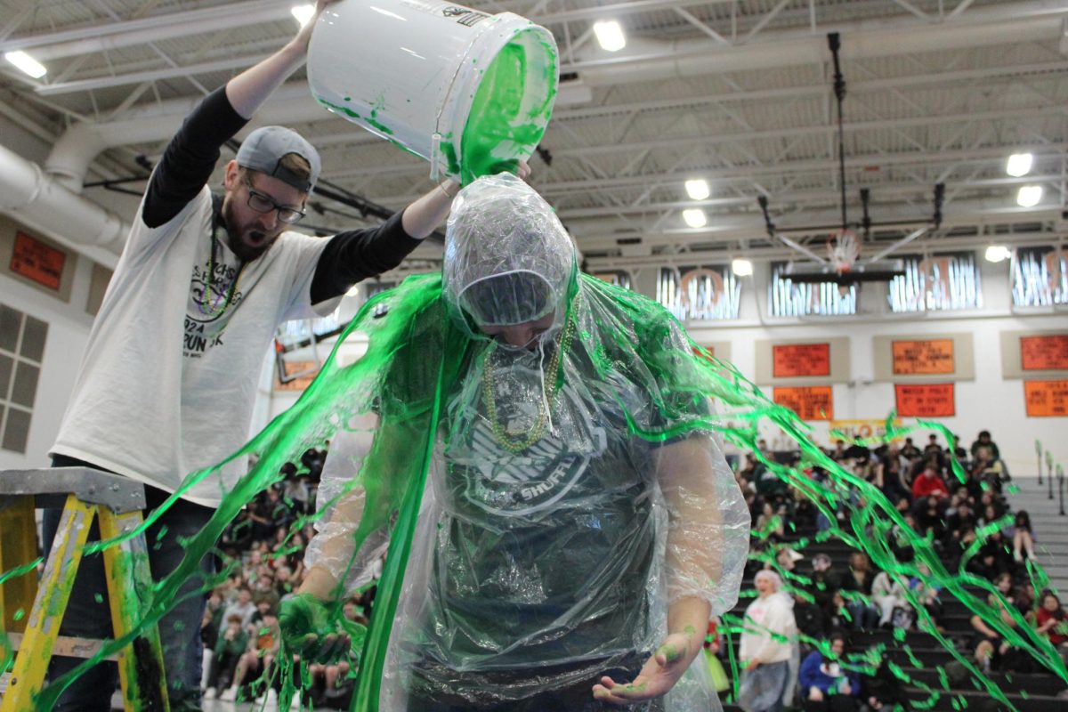 Sophomore Matt Zurawski gets slimed after answering three trivia questions wrong.