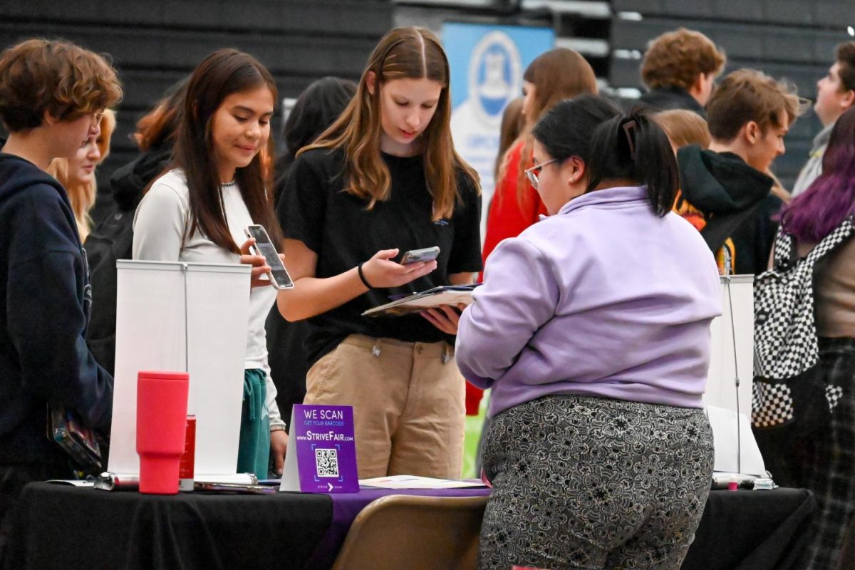 Juniors and sophomores explore post-secondary options at the annual College & Career Expo on April 20 in the Upper Campus main gym.