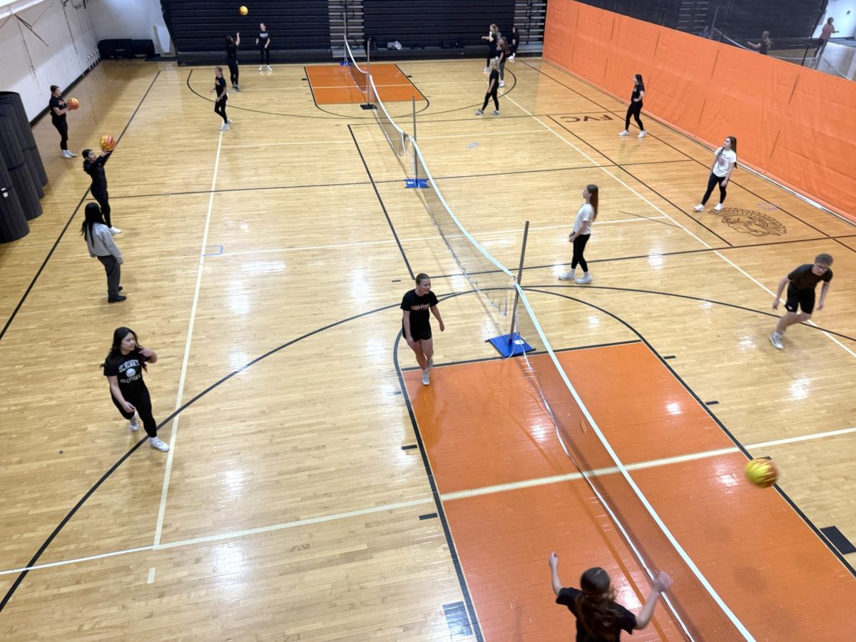 Students play NitroBall in the Freshman Campus main gym during P.E. classes last week.