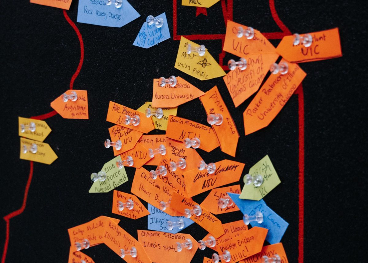 Seniors at MCHS pin point where they are heading to next after high school on May 1, 2026.